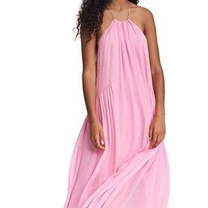 New w/Tags Rag & Bone Women’s Melody Silk & Cotton Maxi Dress, Neon Pink, Large